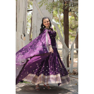2024 COLLECTION GOWN-WITH-DUPATTA Costumes traditionnels musulmans Anarkali pour mariages et festivals Améliorez votre élégance - Product Image 1