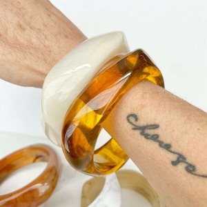 Resin Bangle Eco-Friendly Hand-painted Transparent Style Handmade Smooth Surface Lightweight Simple Everyday Use ALTAMASH <b>CRAFT</b> - Product Image 1