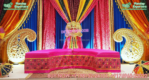 ที่นั่งเจ้าสาวในการตกแต่งเวทีมุสลิมสีสดใสสำหรับกลางคืนที่นั่งเจ้าสาวที่สวยงามสำหรับเวทีแต่งงาน - Product Image 5