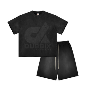 Conjunto de Camiseta y Pantalones Cortos Deportivos DUBBIX para Hombre, Color Rosa, Cuello Redondo, Color Sólido, Estilo Casual de Verano, Tejido de Punto Transpirable, Modelo 2026 - Product Image 3