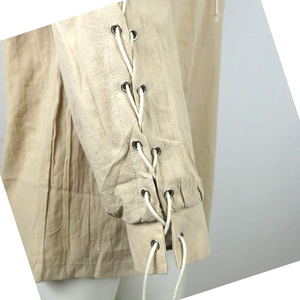 Wholesale <b>White</b> Color Solid Scottish Traditional <b>Men's</b> Highland Jacobite Ghillie Shirts Breathable Low Price - Product Image 6