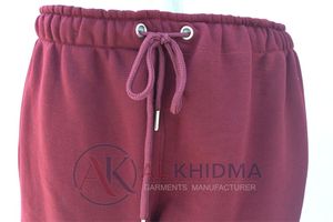 Pantalon parachute marron pour femme, coupe ample, ourlet ajustable, taille élastique, en polaire respirant, écoresponsable, streetwear, vente en gros OEM - Product Image 3