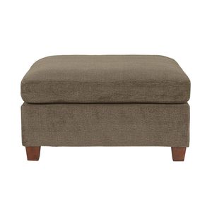 Divano Angolare Modulare Contemporaneo in Tessuto Chenille Color Beige con Pouf per Arredamento Soggiorno - Product Image 6