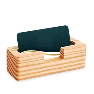 Wood Business Card Holder for Office Tabletop Desk Office Tabletop Counter Organizer Memo <b>Pad</b> Holder Stand - Product Image 3