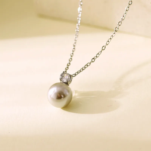 สร้อยคอรูปทรงเรขาคณิตสำหรับผู้หญิง ทำจากสแตนเลส 304 ชุบทองคำแท้ 18K ประดับมุก - Product Image 5