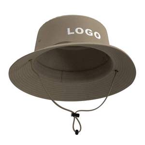 Sombrero de pescador unisex con logotipo personalizado, color sólido, poliéster/algodón, con ojales, para exteriores, primavera/verano - Product Image 3