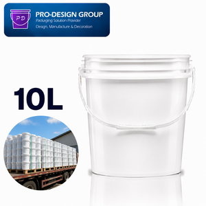 Cubo de Plástico de 10L con Asa y Tapa Plana para Uso General, Fabricante con Certificación ISO 9001 - Product Image 1
