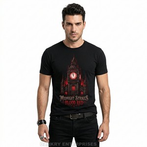 Fournisseur de t-shirts personnalisés brodés à la machine, t-shirt graphique gothique Gargoyle, fabricant de t-shirts en coton en gros, hauts de qualité supérieure - Product Image 3