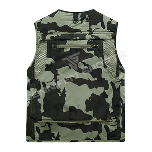 Gilet de randonnée pour homme, gilet en tissu camouflage 100% polyester pour homme, gilet multi-poches respirant pour la chasse et la pêche - Product Image 6