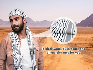 Ethnic Printed <b>Square</b> <b>Scarf</b> For Men Lightweight Cotton Polyester Checkered Pattern All Seasons Daily Wear <b>Scarf</b> With Tassels - Product Image 5