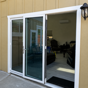 Portes pliantes accordéon en verre trempé et aluminium noir, portes de patio, portes de séparation intérieures pour maison - Product Image 1