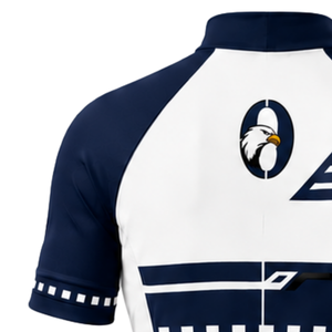 Maillot de Ciclismo Azul Marino y Blanco de Manga Corta con Cierre, Camiseta de Ciclismo Transpirable para Entrenamiento y Carreras - Product Image 4