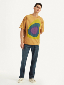Camiseta de Algodón Oversize para Hombre, Manga Corta, Cuello Redondo, Estilo Casual, Ajuste Regular, Largo Regular, con Ribete de Contraste Tejido - Product Image 2