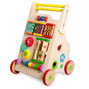 Juguete educativo de madera con engranajes giratorios y paneles con motivos de animales. Disponible a precios de mayorista para pedidos al por mayor. - Product Image 1