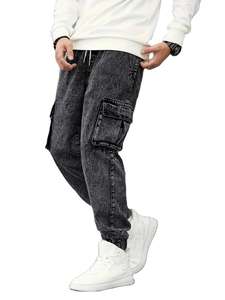 กางเกงยีนส์ทรงปกติ หลายกระเป๋า เป็นมิตรกับสิ่งแวดล้อม สไตล์สมาร์ทแคชชวล ผ้าฝ้าย 100% ยืดหยุ่นปานกลางสำหรับผู้ชาย ดีไซน์ใหม่ ระบายอากาศได้ดี - Product Image 5