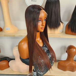 Vietnamese Virgin Hair <b>Long</b> Bone Straight Ombre Color for Lace <b>Wig</b> Transparent Double Drawn 5X5 Closure Glueless 200% Density - Product Image 3