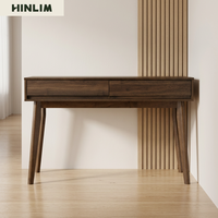 Mesa Consola de Diseño Escandinavo Moderno y Minimalista, Duradera, con Cajones de Almacenamiento, Tablero Laminado de Roble Malayo, 1 Año de Garantía