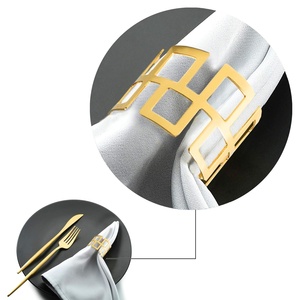 Die Cut Gold Napkin <b>Ring</b> <b>Holder</b> Decorative Metal Napkin Buckle for Dining Table Wedding Hotel Banquet Bulk Supply - Product Image 5
