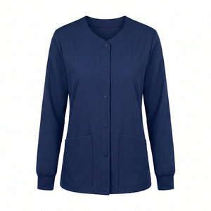 Chaqueta de Enfermería Moderna con Colores Personalizados, Cuello Redondo, Manga Larga, Abrigo Cálido con Puños Acanalados, Uniformes de Hospital - Product Image 5