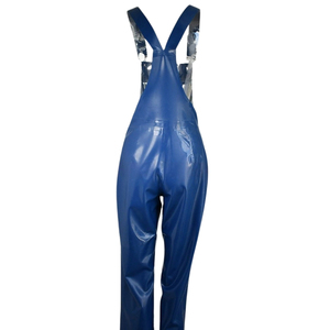 Combinaison pantalon taille haute bleue en PU enduit pour femme, sans manches, longueur intégrale, imperméable, style clubwear sexy - Product Image 5