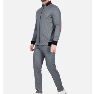 Ensemble de survêtement zippé pour hommes, coloré, uni, pour le sport et le jogging, vente en gros, comprenant veste zippée et pantalon de jogging - Product Image 4