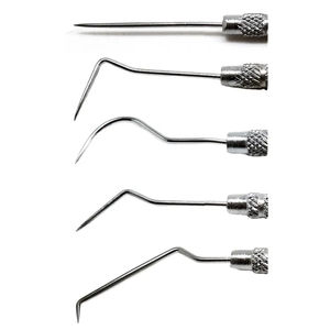 Ensemble de 5 sondes dentaires en acier inoxydable, instruments de nettoyage manuel pour l'hygiène, réutilisables, avec poignée ergonomique pour instruments dentaires - Product Image 6