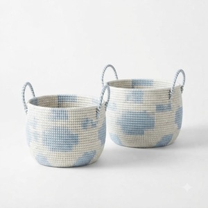 Cesta de almacenamiento ecológica de hierba marina natural, cesta de mimbre tejida a mano, solución de almacenamiento para la organización del hogar. - Product Image 2