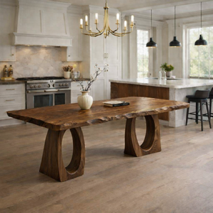 <b>Rustic</b> Solid <b>Wood</b> <b>Dining</b> <b>Table</b> Rectangle Handmade Modern Design Natural Finish Home Furniture - Product Image 1