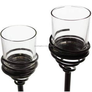 <b>Metal</b> Votive <b>Candle</b> <b>Holder</b> With <b>Black</b> Powder Coating Finishing Spring Design Premium Quality For Home Decoration Wholesale Price - Product Image 2