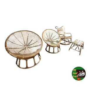 Silla de Ratán Tejida Natural, Proveedor de Muebles de Exterior con Estilo Artesanal para Jardín, Patio y Espacios de Hostelería - Product Image 5