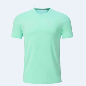 100% <b>Polyester</b> <b>T</b>-<b>Shirt</b> Custom Printed Quick Drying Fitness Training Breathable Workout <b>T</b>-<b>Shirt</b> Men's Round Neck Solid Color - Product Image 3