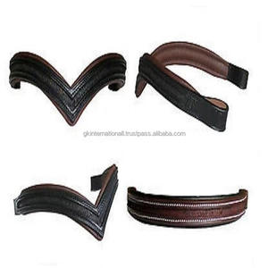 FORME DE VAGUE EN FORME DE V CUIR VÉRITABLE DE HAUTE QUALITÉ BANDES DE BROW DE CANAL VIDE EN COULEUR NOIR ET MARRON TÊTE PLEINE COUTURÉE - Product Image 2