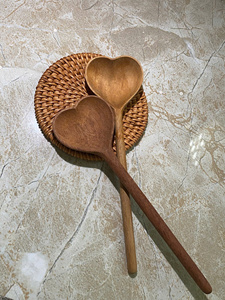 High Quality Heart Wooden Spoon Vietnam Handmade Natural Eco-Friendly Kitchen Utensil Export Market - Product Image 3