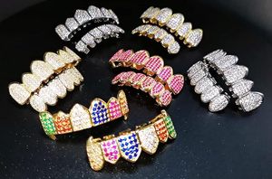 Grillz personnalisés en moissanite VVS avec pierres colorées, pour dents supérieures ou inférieures, en argent sterling, entièrement sertis de moissanite - Product Image 5