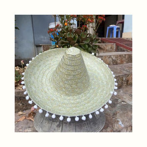หมวกสตรอว์ทรงเม็กซิกัน ขายส่งจำนวนมาก ราคาแข่งขัน หมวกปีกกว้างตกแต่งสวยงาม สำหรับผู้นำเข้า - Product Image 1
