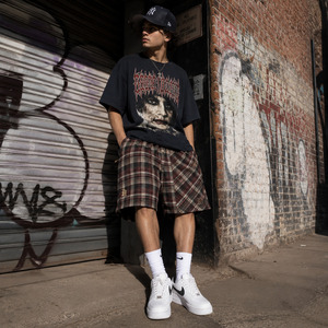 Shorts Boxer Ample Gothique à Carreaux Y2K en Coton Personnalisé Streetwear Faible MOQ Pakistan Mode Urbaine Taille Élastique Mi-haute - Product Image 6