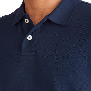 New Style Men's Solid Color Knitted Cotton Breathable Embroidered Short Sleeve Button <b>T</b>-<b>Shirt</b> Rib Collar Durable <b>Stitching</b> ODM - Product Image 2