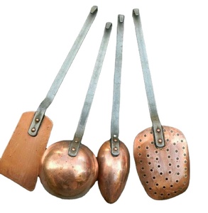 <b>Copper</b> Cooking Utensils Set Long Handle <b>Copper</b> Spatula Ladle Skimmer Spoon Set Rustic <b>Copper</b> Kitchen <b>Accessories</b> For <b>Home</b> - Product Image 1