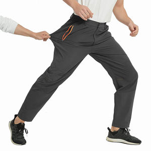 Men's <b>Black</b> Quick Dry <b>Cargo</b> Pants Elastic Waist Multiple Pockets Casual Outdoor Wear Straight Fit Polyester <b>Trousers</b> - Product Image 4