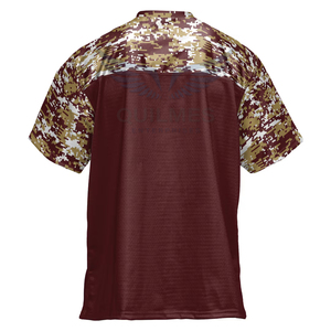 Maillot de sport personnalisé sublimé à col en V pour homme, chemise athlétique d'équipe, maillot de football respirant en polyester à manches camouflage - Product Image 3