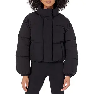 2023 Primavera Moda Roupas Quentes Stand Collar Colheita Zipper Sólida Coletes Puffer Bubble Mulher Sem Mangas Jaqueta