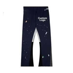 Pantalon de jogging pour homme, orange, avec logo personnalisé, taille élastique, effet peint et vieilli, décontracté, tricoté, respirant - Product Image 6