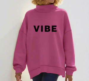 เสื้อสเวตเชิ้ตคอกลมไล่เฉดสีทูโทน พิมพ์ลายตัวอักษรแบบอสมมาตร ผ้าฝ้าย 100% เนื้อหนา สไตล์เรโทร - Product Image 2