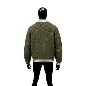 Veste universitaire de luxe en PU imprimé pour homme, style premium, avec col rabattable et fermeture boutonnée - Product Image 2