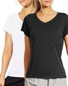 เสื้อโยคะ STELLAR Office Gym คอวี แขนสั้น ทรงปกติ ผ้าฝ้าย 100% 240 กรัม สำหรับผู้หญิง สวมใส่สบายๆ ในฤดูร้อน - Product Image 3