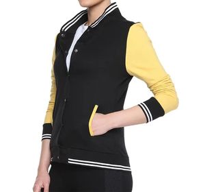 Chaqueta Varsity Ligera para Mujer, Estilo Urbano, con Bloques de Color, Tejido de Algodón, Cuello Alto, Manga Larga, Prenda Exterior de Invierno - Product Image 3