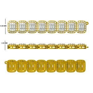 Cadena Cubana Pesada Lurba Jewels con Diamantes Baguette VVS Cultivados en Laboratorio, Estilo Hiphop, Certificación IGI, para Hombre y Mujer, Oro 10K/14K/18K - Product Image 2