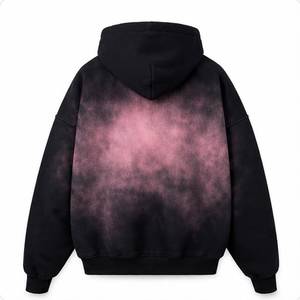 เสื้อฮู้ดดี้ผู้ชายทรงโอเวอร์ไซส์ วินเทจ ลายมัดย้อมไล่สี ผ้าฝ้ายเฟรนช์เทอร์รี่ มีกระเป๋า แห้งเร็ว สไตล์ลำลอง สำหรับฤดูใบไม้ร่วง สตรีทแวร์ - Product Image 2