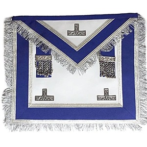Tablier maçonnique artisanal Ventoria Enterprises, modèle Maître de Loge et Ancien Maître de Loge, conforme aux réglementations du Canada, bleu, en promotion - Product Image 1