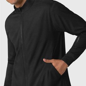 Blouse médicale unisexe noire à manches longues avec détection d'aiguilles et coutures invisibles pour le personnel hospitalier - Product Image 4